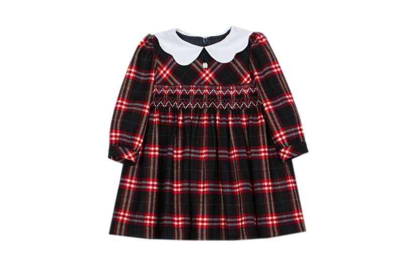 PATACHOU Balmoral Tartan Dress with white colour