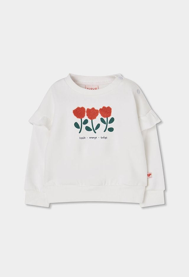 Boboli Fleece sweatshirt for girl  off white