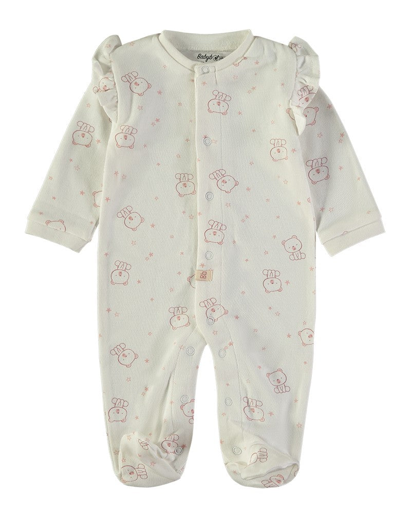 BABYBOL BABY'S PINK & WHITE BABYGROW