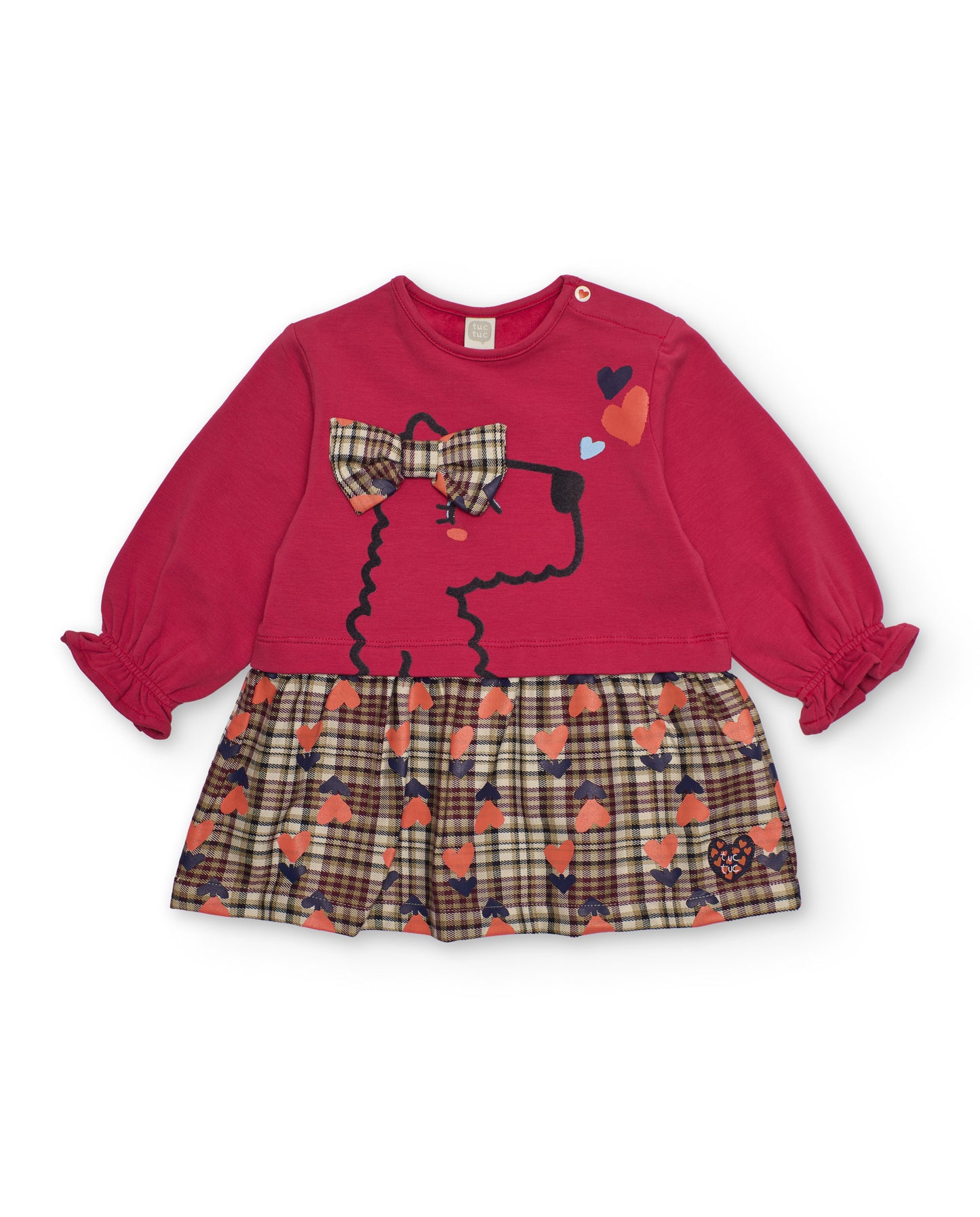 Tuc Tuc GentleDog COMBINED WOVEN AND PLUSH DRESS RED