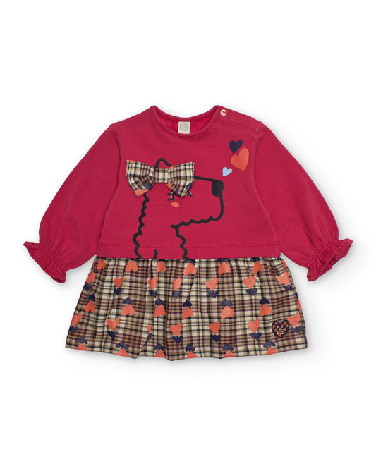 Tuc Tuc GentleDog COMBINED WOVEN AND PLUSH DRESS RED