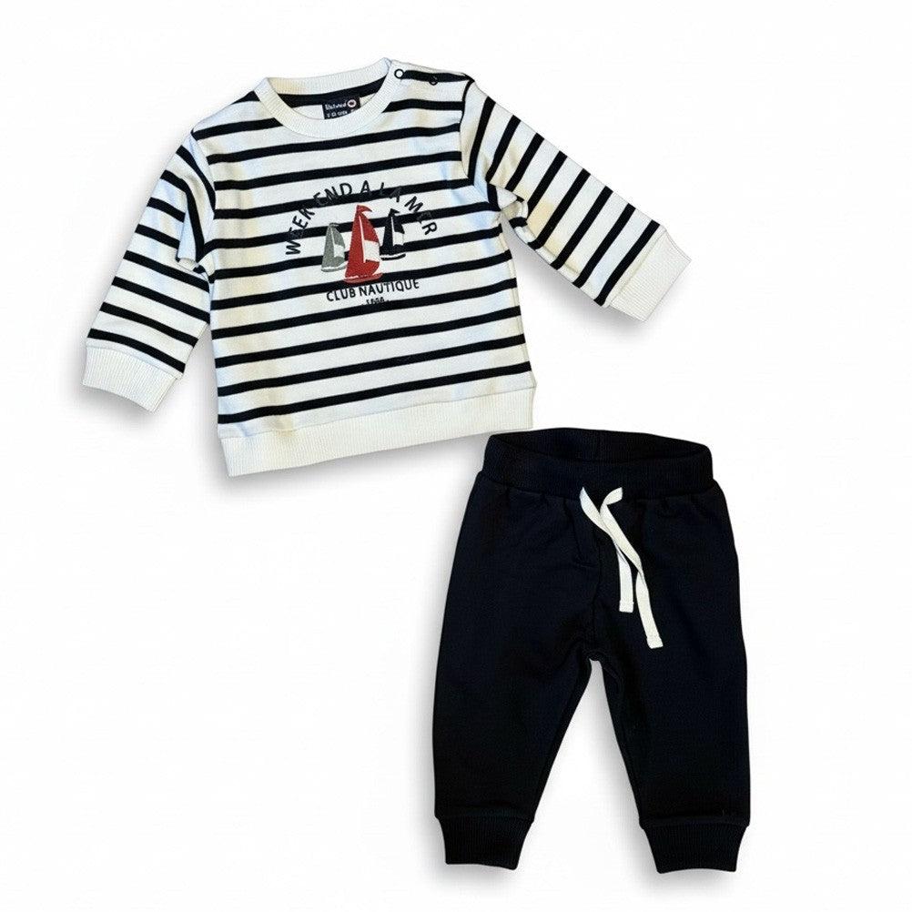 WEEKEND A LA MER ONTHEROCK SET IN NAVY/ CREAM