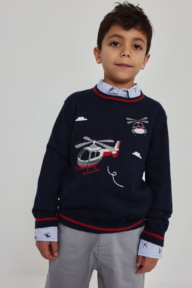 Boboli Knitwear pullover for boy in navy