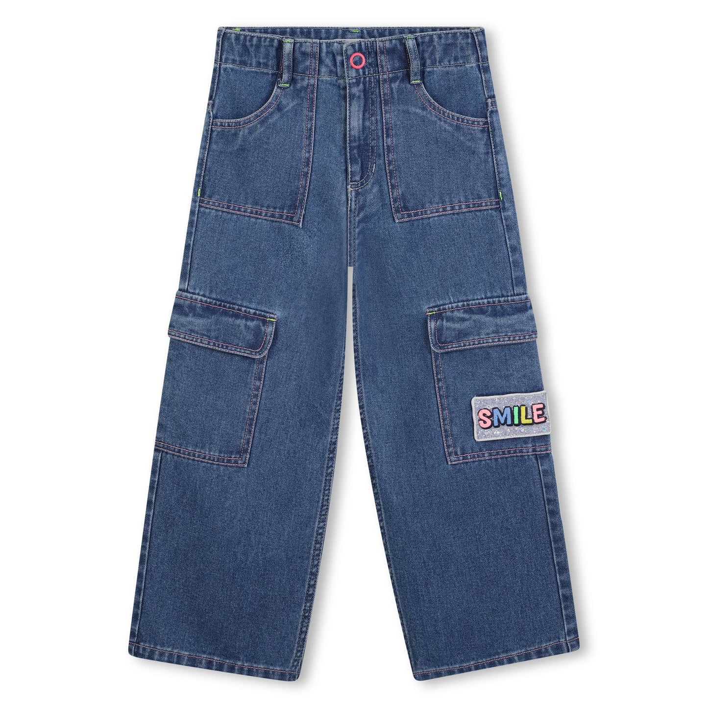 BILLIEBLUSH DENIM TROUSERS DOUBLE STONE+BLEACH