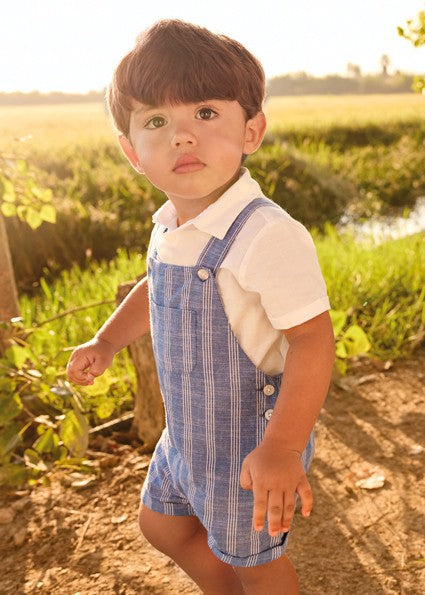Mayoral Baby Boy Beach Capri Blue Linne dungaree