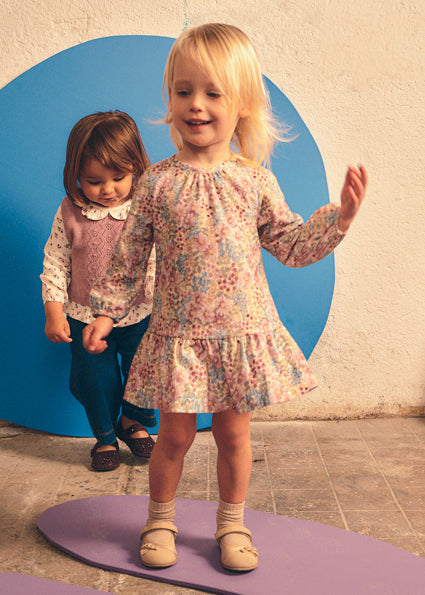 Mayoral  Floral Printed dress in Mauve