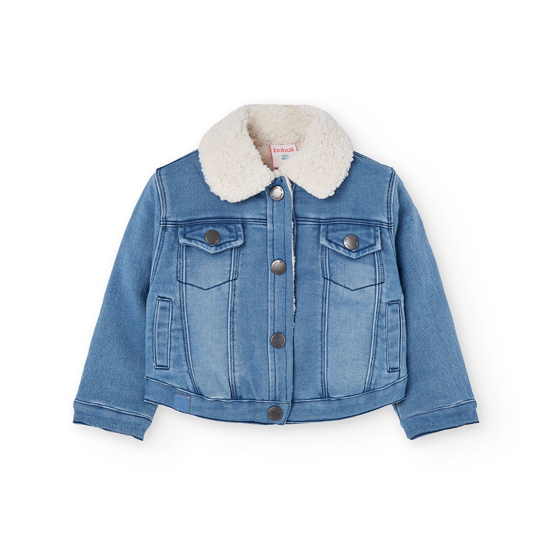 Boboli Girl Fleece Denim Jacket, Perfect Outerwear