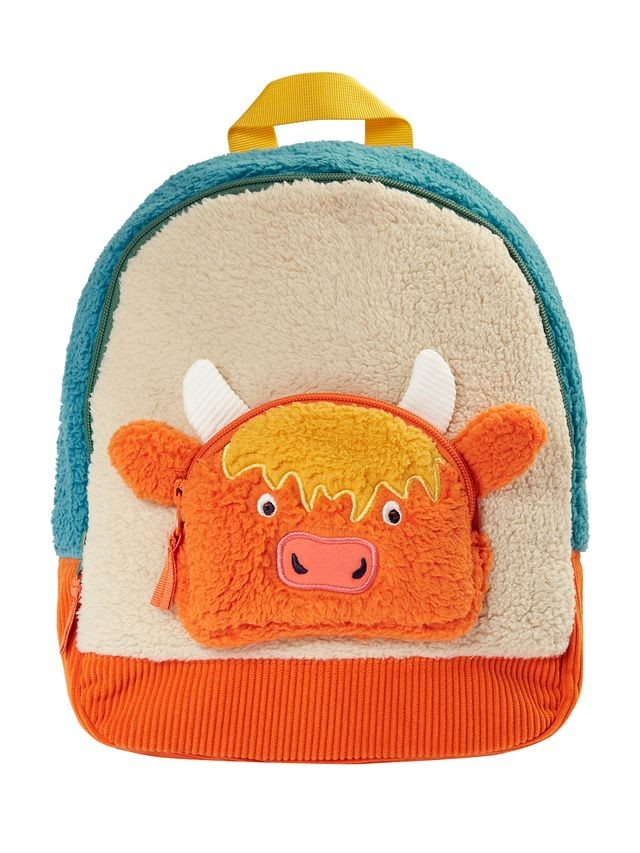 FRUGI HIGHLAND COW FLEECE CHARACTER BACKPACK ORANGE