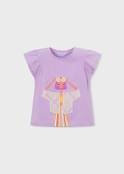 Mayoral Girl Lilac T-shirt with Fun Print
