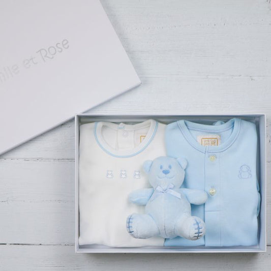 EMILE ET ROSE TRUMAN PALE BLUE & WHITE GIFT BOX