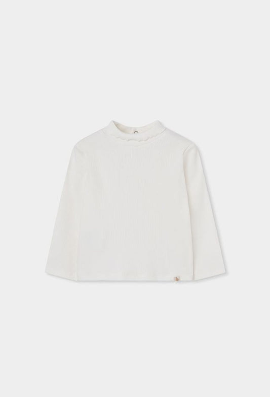 Boboli Girl Off White Ribbed Top