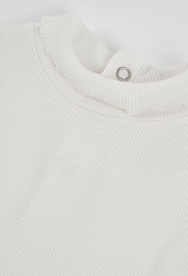 Boboli Girl Off White Ribbed Top