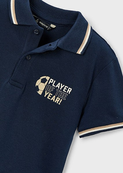 Mayoral Boy Navy Printed Polo