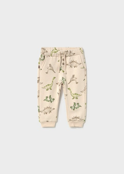 Mayoral Dinosaur Print Jogger in Cream