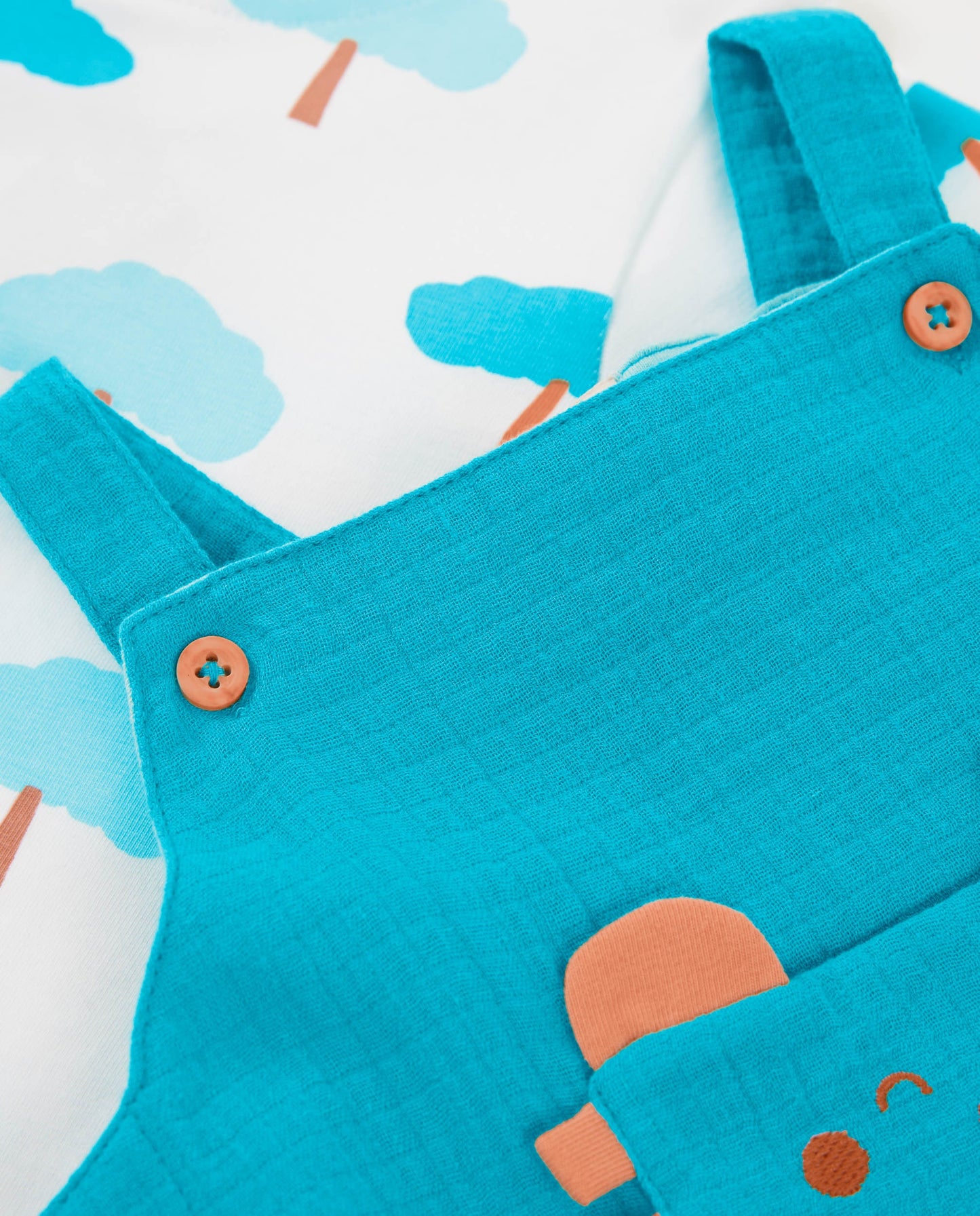 Tuc Tuc BABY BOY Turquoise romper with white printed t-shirt