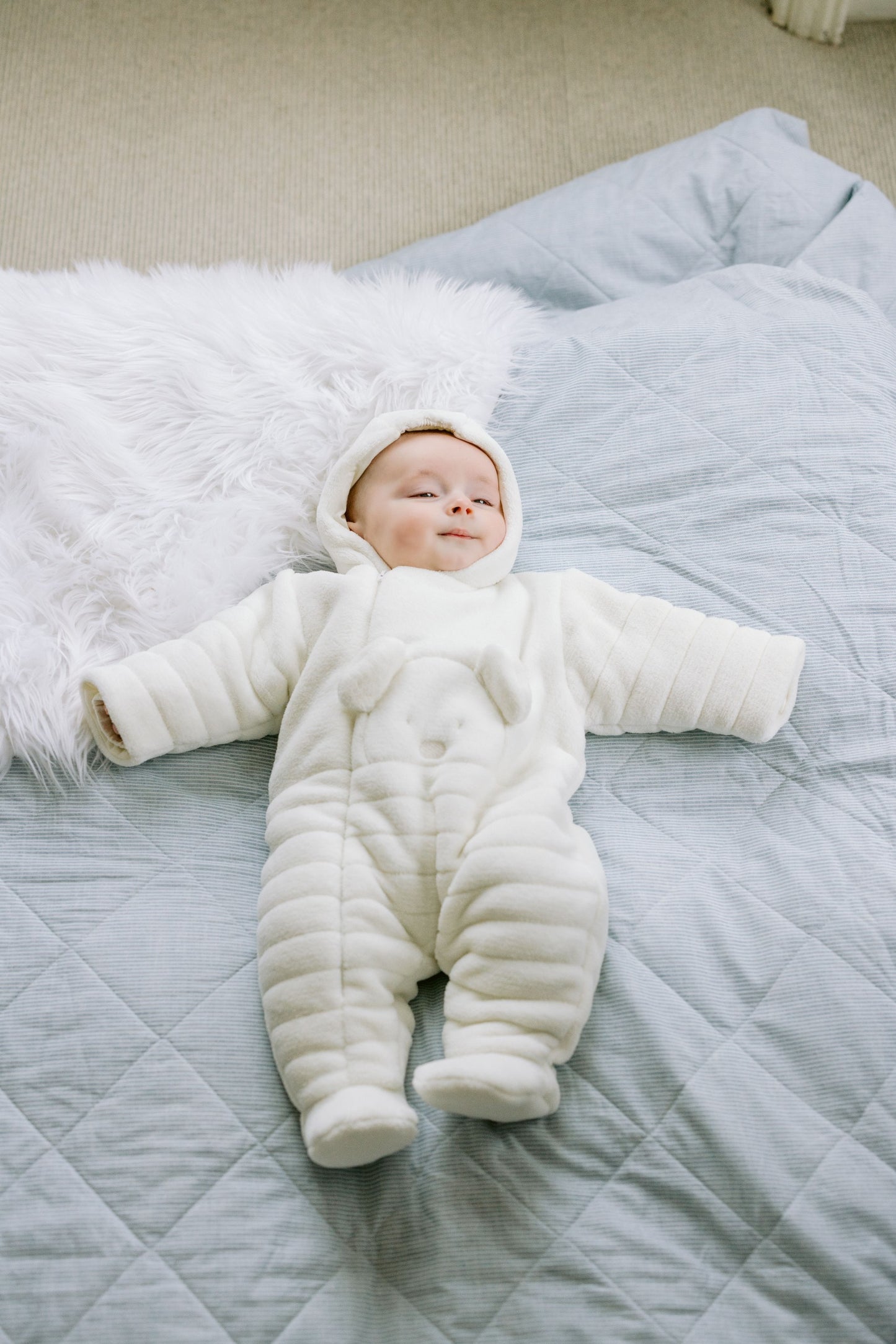 Emile et Rose Everley Fleece ivory Pramsuit