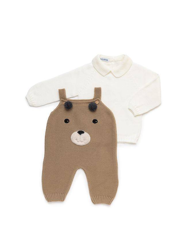 Juliana Knitted Dungaree - Teddy