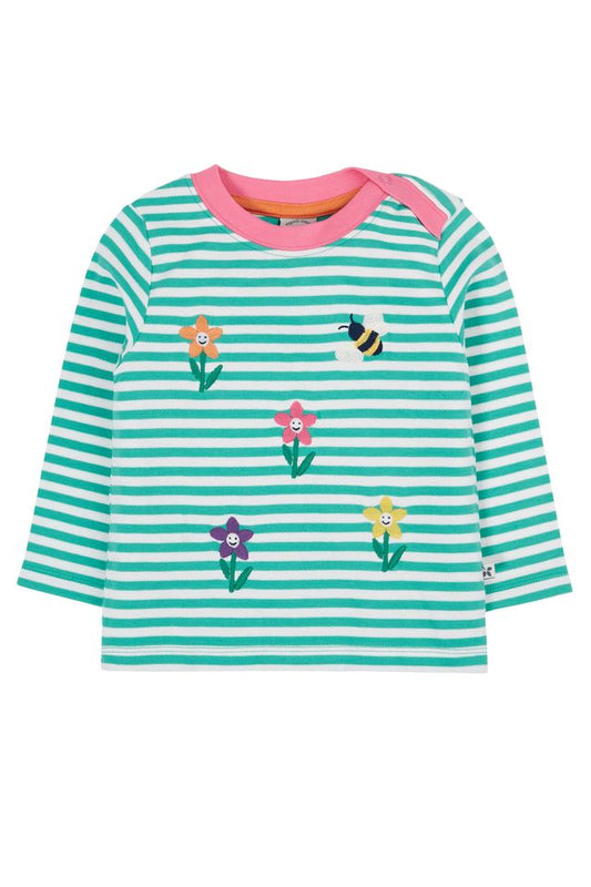 FRUGI ORION APPLIQUE TOP DRAGON STRIPE/FLOWER