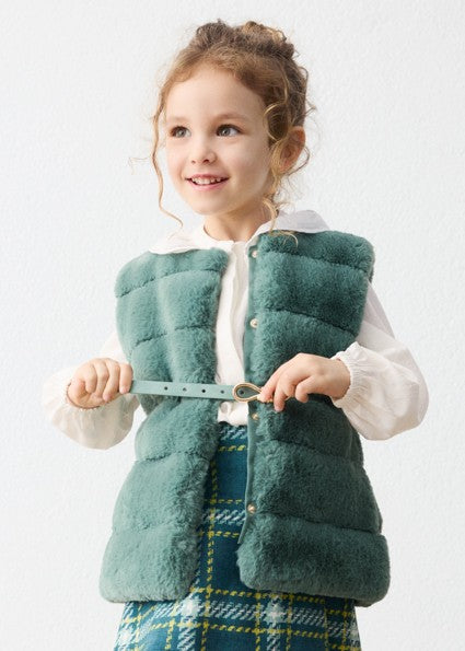 Mayoral Fur vest with belt