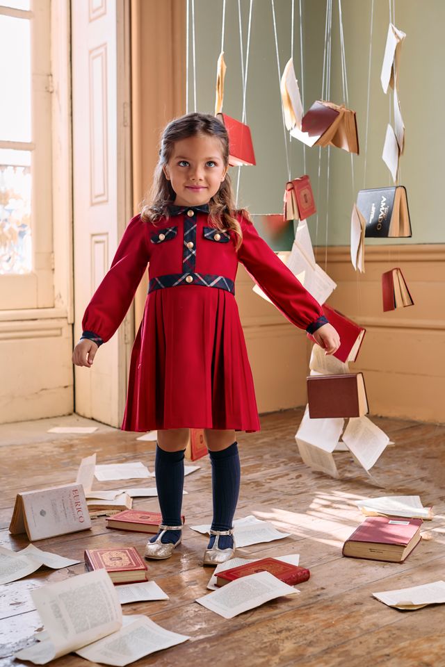 Patachou Girl Red Tartan Dress