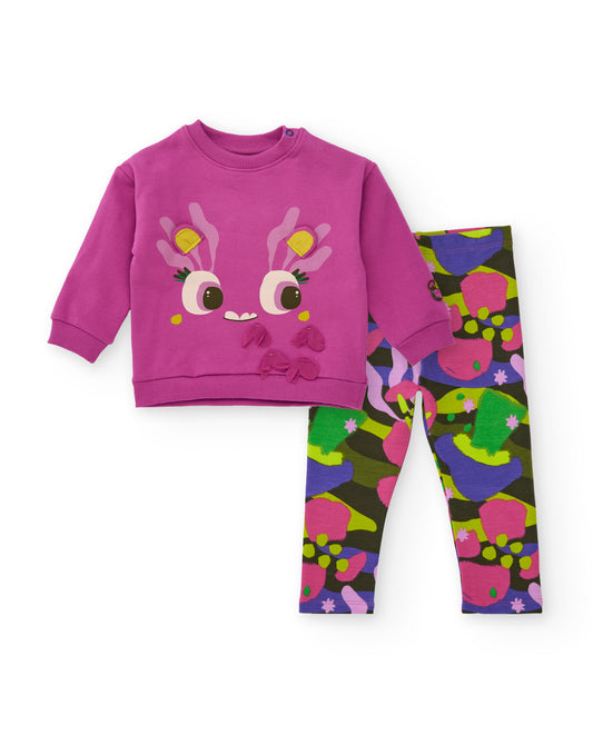 Tuc Tuc Creatures PLUSH SWEATSHIRT AND LEGGING MAGENTA