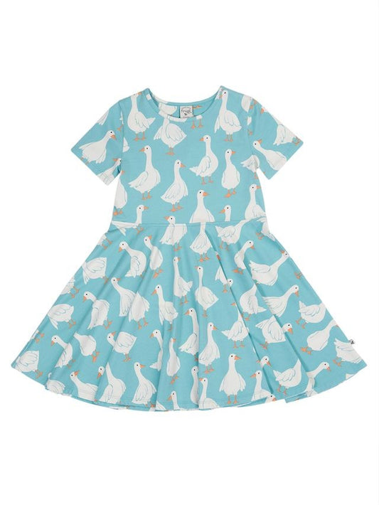FRUGI SUNSHINE SKATER DRESS GOOSE GAGGLE