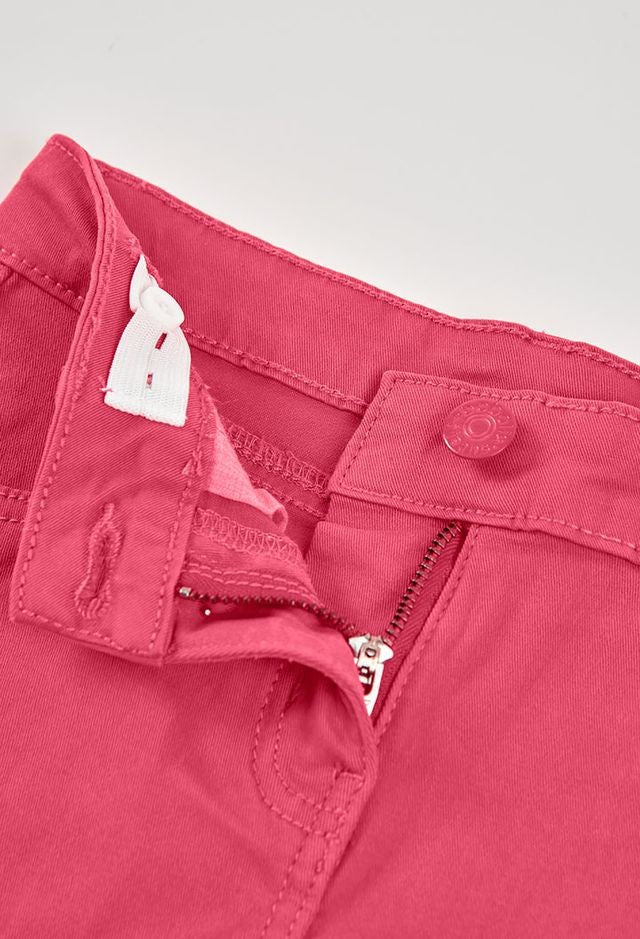 Boboli pink twill denim short for girl