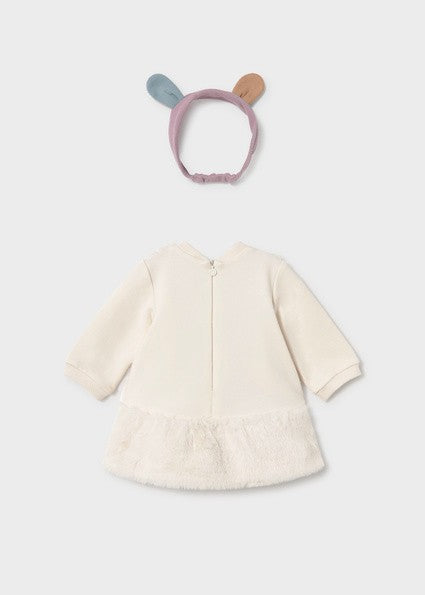 Mayoral Baby Dress and Headband Cream