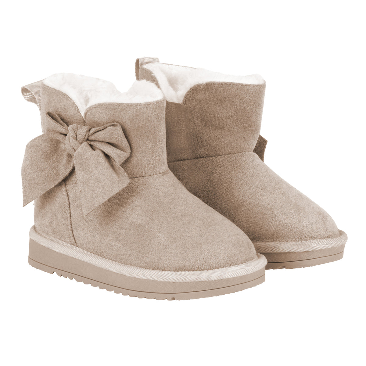 A Dee BOWTIFUL Faux suede boot with bow detail 1211 Beige