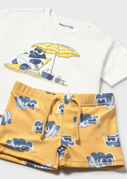 Mayoral Baby Boy Swimsuit set with T-shirt